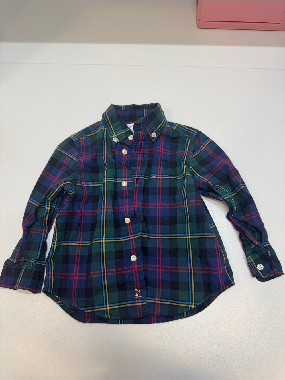 Ralph Lauren children’s Classic Plaid Button-Down Shirt - Green Multi